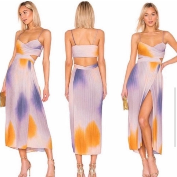 A.L.C. Sienna Ombre Dress in Multi Ombre Pleated in Size 6 - Picture 3 of 15